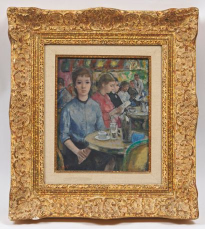 null François GALL (1912-1987)

Eugénie and Marie-Lize at the Closerie des Lilas

Oil...
