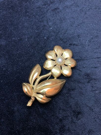 null LANVIN

Gilded metal brooch featuring a flower adorned with a half pearl imitation.

Height...