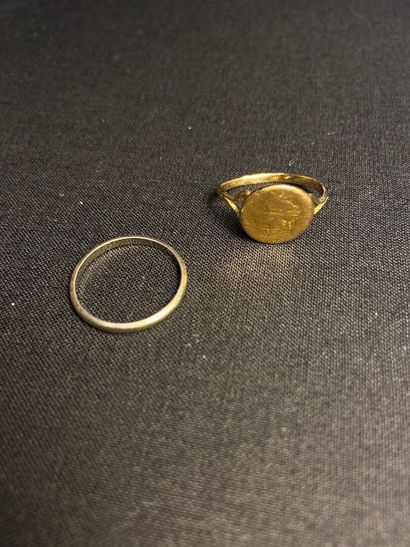 null Wedding ring and ring in gold 750 thousandth.

(Wear and accidents).

Gross...