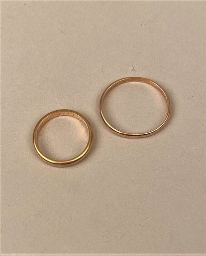 null Two wedding rings in yellow gold 750 thousandths.

Circumference of finger:...