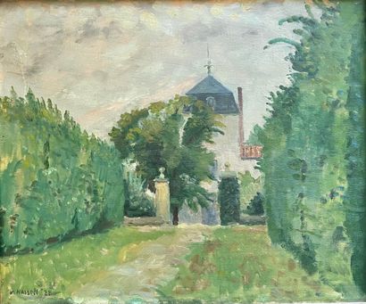 null Willem HASSELT VAN (1882-1963) 

View of the House from the driveway 

Oil on...