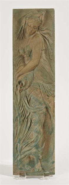 null XXth century SCHOOL 

Young woman with a jug 

Rectangular panel in semi-relief....