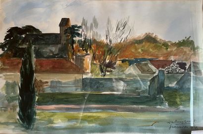 null SET including : 

Louis VALDO-BARBEY (1883-1965) 

Landscape of Florence 

Watercolor...