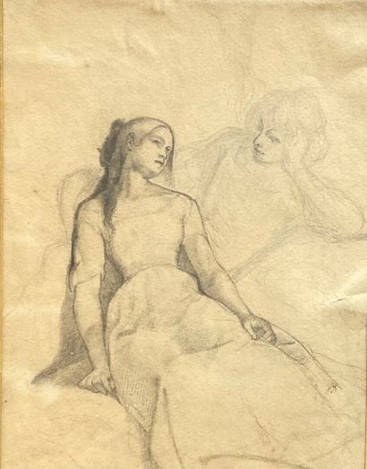 null Tony JOHANNOT (1803-1852) 

Study of Characters

Pencil drawing 

30 x 23 c...