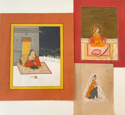 null INDIA - 20th century

Two pages of album with red margin representing a woman...
