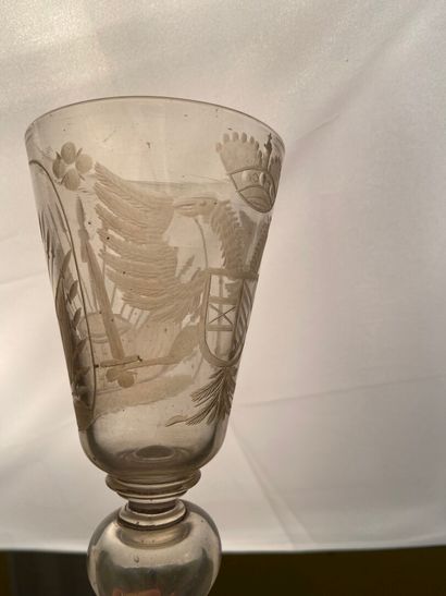 null GERMANY (?)

Large blown translucent glass, the chalice with engraved coat of...