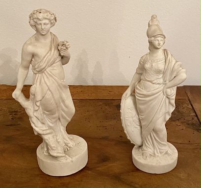 null TWO BISCAKE SUJETS featuring Minerva and Bacchus

19th century

Cracks 

Height...