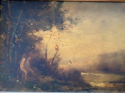 null 19th century SCHOOL, follower of Corot 

Landscape 

Two oils on panel (yellowed)...