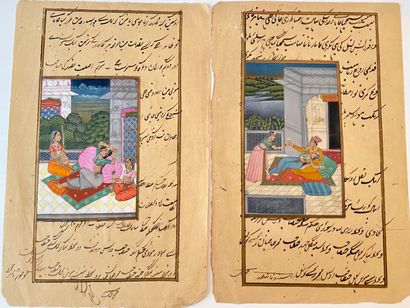 null INDIA - 20th century

Two folios of manuscripts inscribed with lines of text...