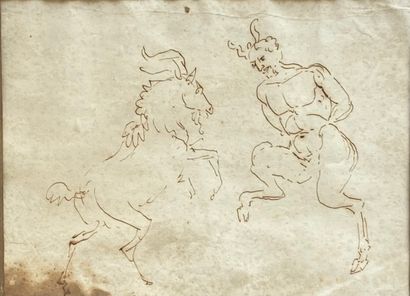 null 18th century FRENCH SCHOOL 

The Dance of the Faun 

Ink drawing on paper 

20...