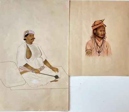 null INDIA - 20th century

Two portraits on fine paper showing a Sikh in bust and...