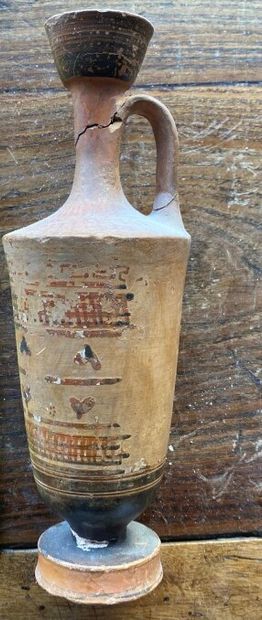 null GRECE OU ROME ANTIQUE

Vase de forme balustre avec anse en pierre à décor peint...
