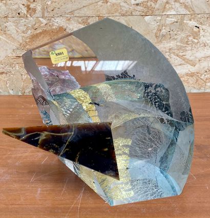 null Yan ZORITCHAK 

Untitled, 1996 

Frosted glass and hard stone print, gold leaf...