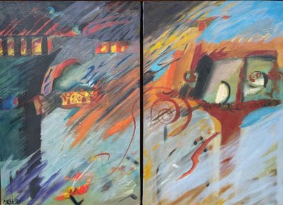 null Marie-Geneviève HAVEL (1931-2017)

Untitled 

Two oil on canvas forming a diptych,...