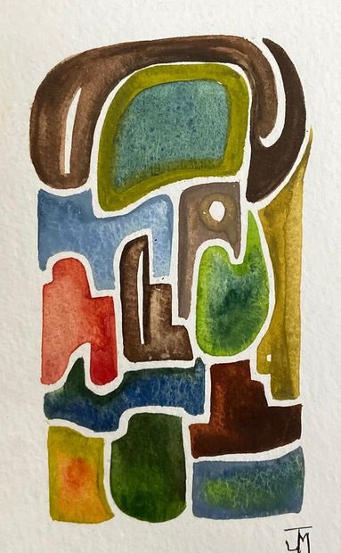 null Joëlle M... 

Watercolor, signed. Signed on the back and dated 2016. 

13 x...