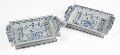 null MONTPELLIER

Pair of rectangular earthenware bannettes decorated in blue monochrome...