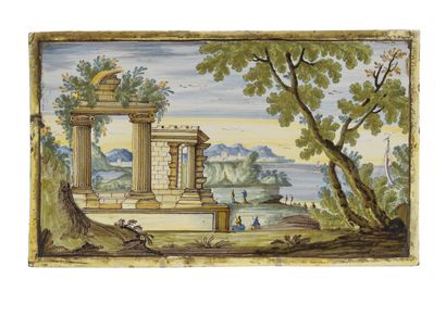 null CASTELLI

Rectangular earthenware plate with polychrome decoration of ancient...