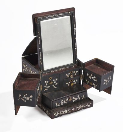 null VIETNAM - About 1900

Natural wood dressing table with mother-of-pearl inlaid...