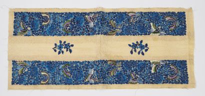 null CHINA - Late 19th century

Two bands of sleeves embroidered with blue threads...