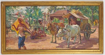 null François Gustave Martinien SALGE (1878-1946)

Cambodge, sur la route du village,...