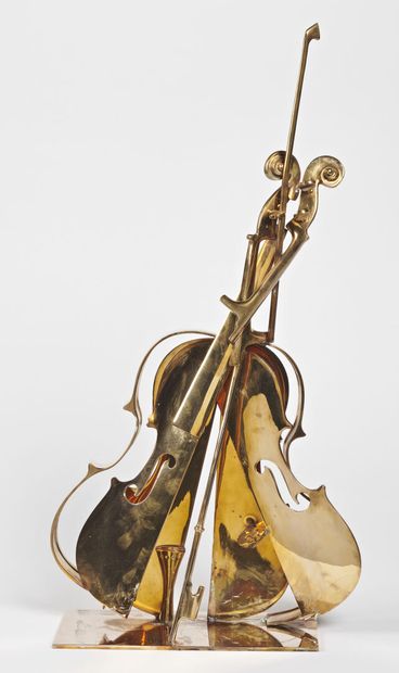 null Fernandez ARMAN (1928-2005)

Cut-out violin, 2005

Proof, gilt patinated bronze...
