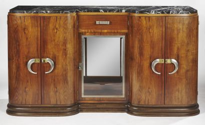 null FRENCH WORK 1940

Walnut and mahogany veneered sideboard with two curved bodies...