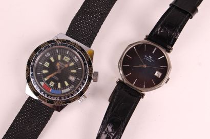 null SET of two wristwatches, metal cases, mechanical movements.

(Wear and acci...