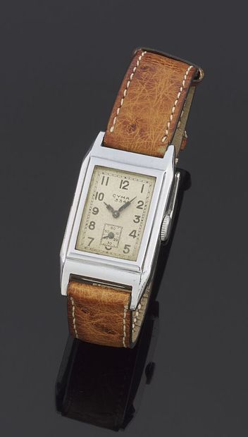 null CYMA

334 "Art Deco" watch

Chromed metal wristwatch. Rectangular case. Patinated...