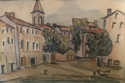 null Eric MORISOT (1926-2016)

Place du village 

Aqurelle et pastel sur papier

Dim....