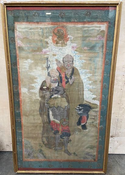 null CHINE - XXème siècle 

Peinture sur soie représentant des lettrés.

Dim. à vue...