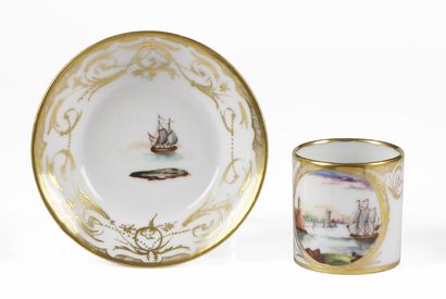 null PARIS

Porcelain cup and saucer with polychrome decoration of sailing ships...