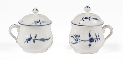 null CHANTILLY

Two covered juice jars in soft porcelain with blue monochrome decoration...
