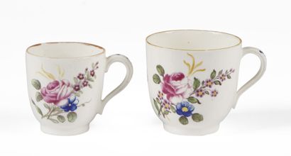 null CHANTILLY

Two soft porcelain cups with polychrome decoration of flowers and...
