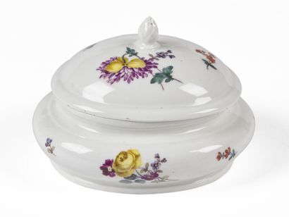 null MEISSEN

Oval covered sugar pot in porcelain with polychrome decoration of bunches...