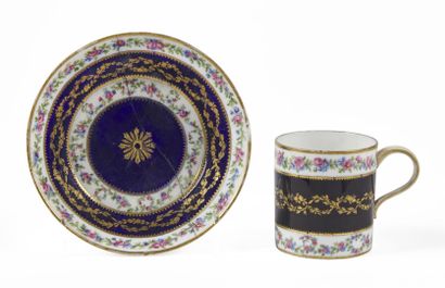 null SÈVRES

A third size soft porcelain cup and saucer with polychrome decoration...