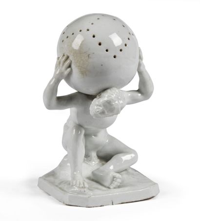 null PARIS

White enamelled porcelain statuette representing Atlas carrying the World...