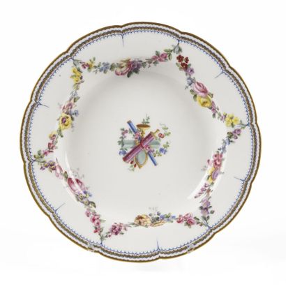 null SÈVRES

A soft porcelain soup plate with polychrome decoration in the center...