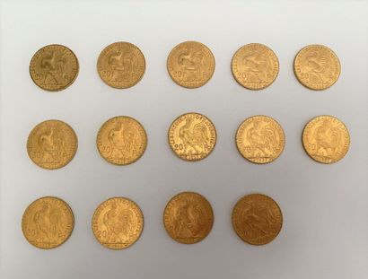 null *14 pièces de 20 francs or au coq, 1907

Poids : 90,3 g 



Frais de vente :...