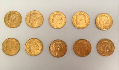 null *10 pièces de 20 francs or au coq, 1908.

Poids : 64,5 g 



Frais de vente...