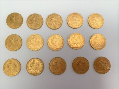 null *15 pièces de 20 francs or au coq, 1912

Poids : 96,7 g 



Frais de vente :...