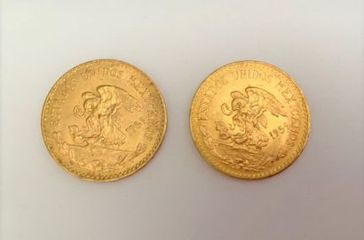null *Mexique Etats-Unis, 2 pièces en or de 20 pesos, 1959. 

Poids : 33,4 g 



Frais...
