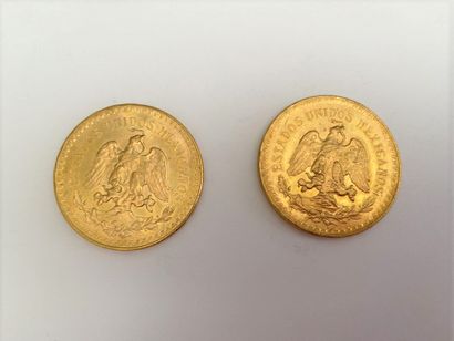 null *2 pièces en or de 50 pesos type "Centenario". 

Poids : 83,2 g 



Frais de...