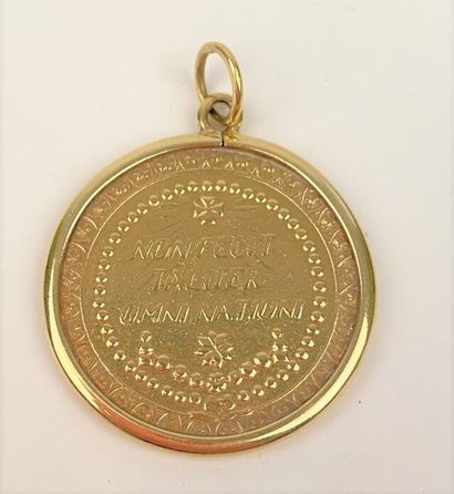 null Pendentif en or jaune 750 millièmes orné au centre d'une médaille de Notre Dame...