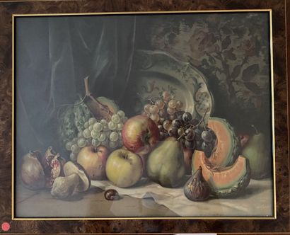 null School of the 19th century 

Still life with fruits

Two chromolithographs....