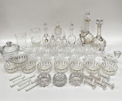 null IMPORTANT LOT OF GLASSWARE including knife holders of two different models,...
