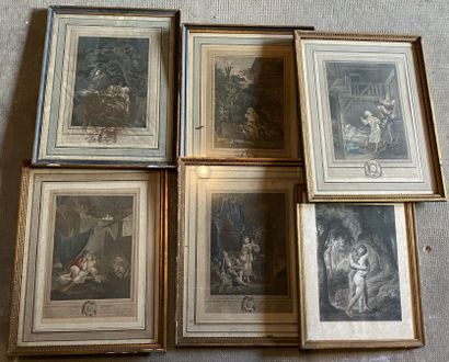 null SET OF Framed Engravings from the 18th and 19th centuries