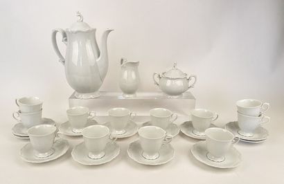 null GERMANY 

White porcelain coffee set including 12 cups and saucers, a milk jug,...