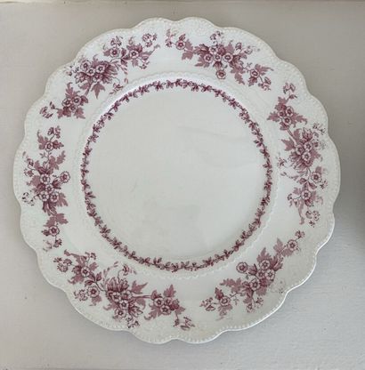 null GRINDLEY & Co - ENGLAND 

Porcelain service with contoured edges and purple...