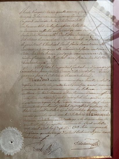 null Two autographed letters, one written in the name of Napoleon.

One located and...