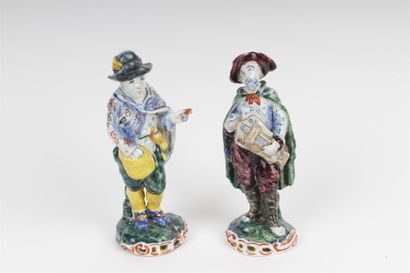 null SAMSON

Two figures in polychrome glazed earthenware wearing feathered hats,...